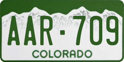 CO license plate AAR709