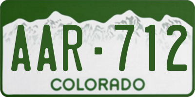 CO license plate AAR712