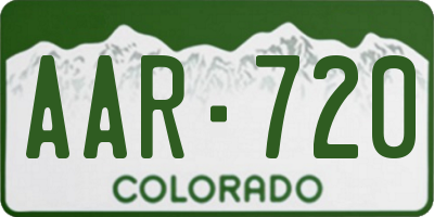 CO license plate AAR720