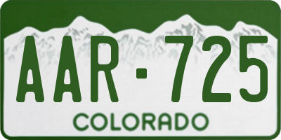 CO license plate AAR725