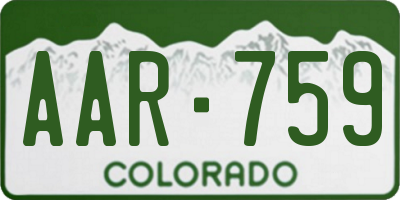 CO license plate AAR759