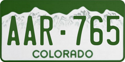 CO license plate AAR765