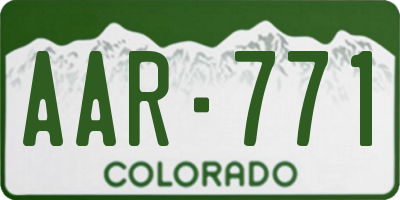 CO license plate AAR771
