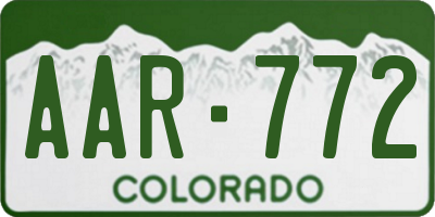CO license plate AAR772