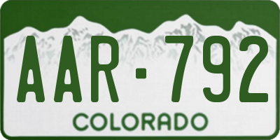 CO license plate AAR792