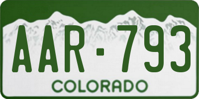 CO license plate AAR793