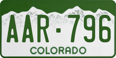 CO license plate AAR796
