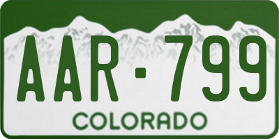 CO license plate AAR799
