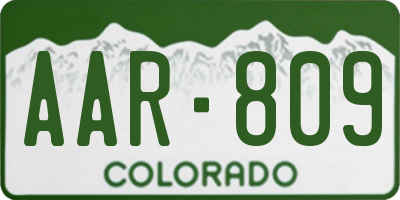 CO license plate AAR809