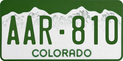 CO license plate AAR810