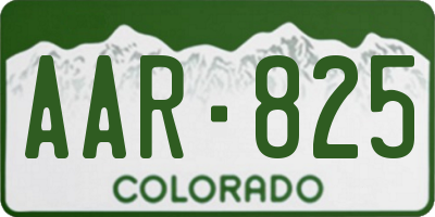 CO license plate AAR825