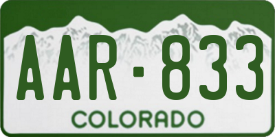 CO license plate AAR833