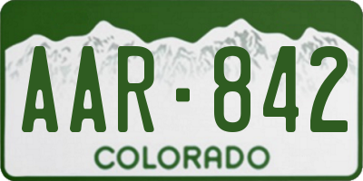 CO license plate AAR842