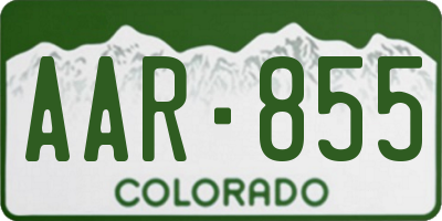 CO license plate AAR855