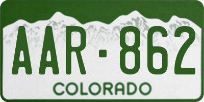 CO license plate AAR862