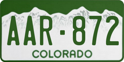 CO license plate AAR872