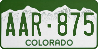 CO license plate AAR875