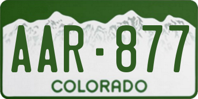 CO license plate AAR877