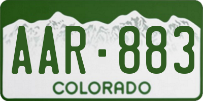 CO license plate AAR883