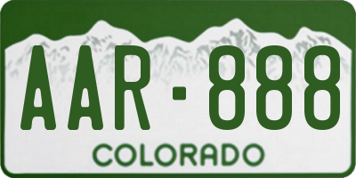 CO license plate AAR888