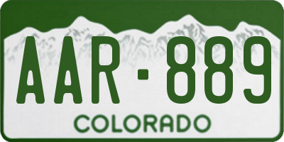 CO license plate AAR889