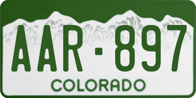 CO license plate AAR897