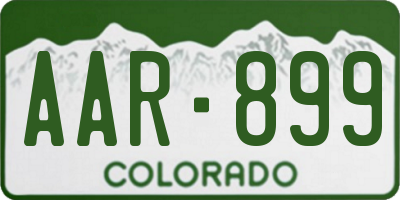 CO license plate AAR899