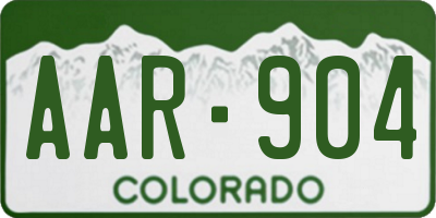 CO license plate AAR904