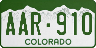 CO license plate AAR910