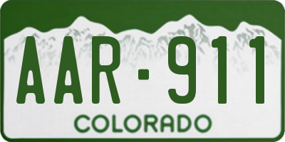 CO license plate AAR911