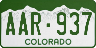 CO license plate AAR937