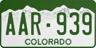 CO license plate AAR939