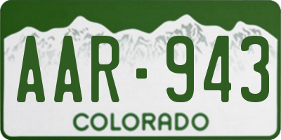 CO license plate AAR943
