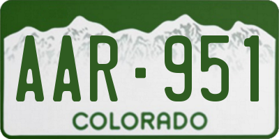 CO license plate AAR951