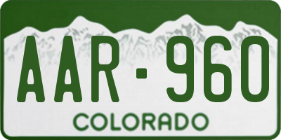 CO license plate AAR960