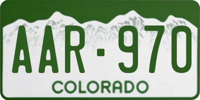 CO license plate AAR970