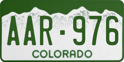 CO license plate AAR976