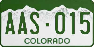 CO license plate AAS015
