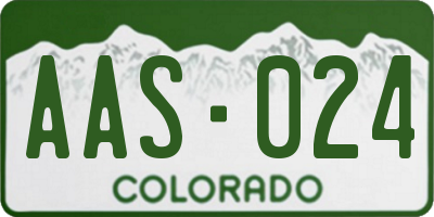 CO license plate AAS024