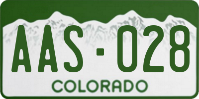 CO license plate AAS028