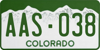 CO license plate AAS038