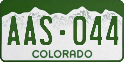 CO license plate AAS044