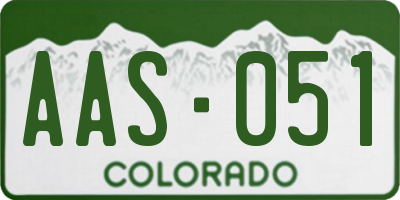 CO license plate AAS051