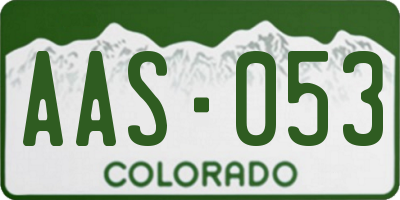 CO license plate AAS053