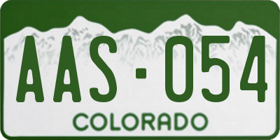 CO license plate AAS054