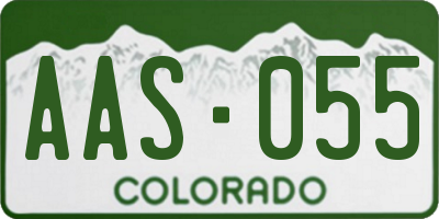 CO license plate AAS055