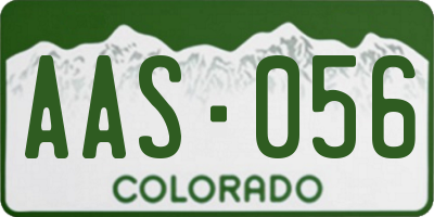CO license plate AAS056