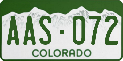 CO license plate AAS072