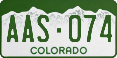 CO license plate AAS074