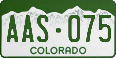 CO license plate AAS075